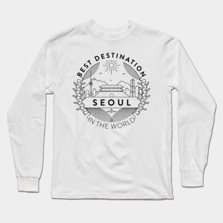 Seoul Minimal Badge Design Long Sleeve T-Shirt